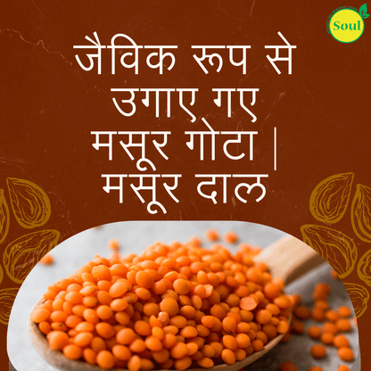 Organically Grown Masoor Malka | Masoor Gota | Red Lentil - SOUL SOCIETY FOR ORGANIC FARMING